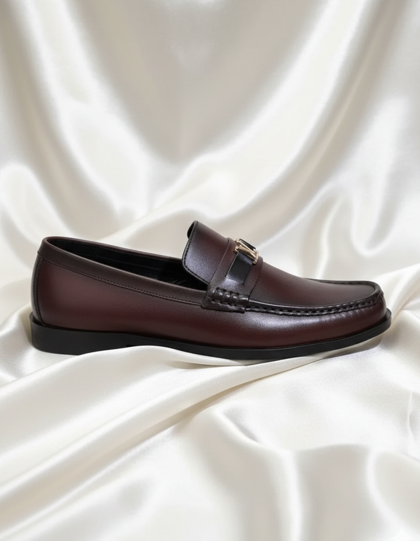 Men’s Classic Maroon Loafers – Premium Handcrafted