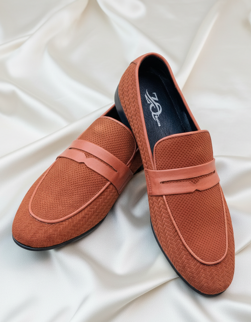 All Handmade Men’s Formal –Tan Textured 100% Premium Quality