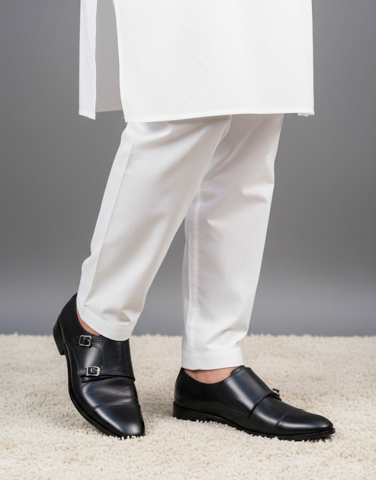 Premium Handmade Black Monk Strap Shoes | 100% Original Premium Quality