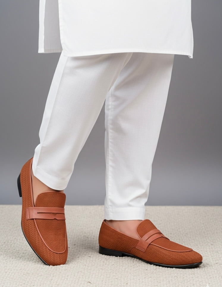 All Handmade Men’s Formal –Tan Textured 100% Premium Quality